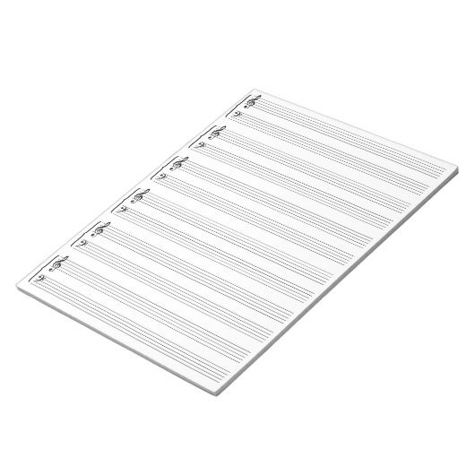 Whitepaper over muziek notitieblok (Schuin)