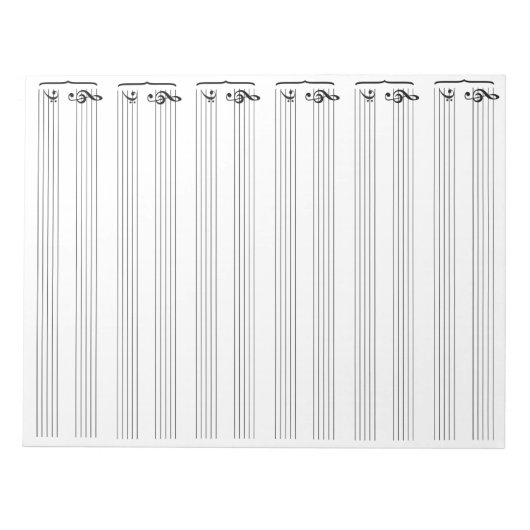 Whitepaper over muziek notitieblok (Voorkant)