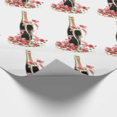 Whitepaper over ompakken van champagne en Rozen Cadeaupapier (Hoek)