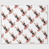 Whitepaper over ompakken van champagne en Rozen Cadeaupapier (Vlak)