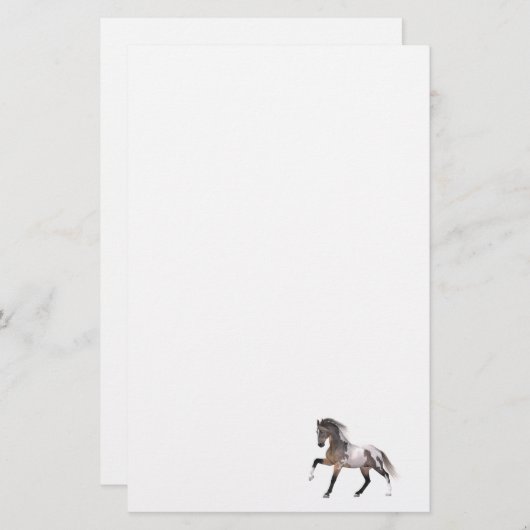 Whitepaper over paardverf briefpapier (Voorkant / Achterkant)