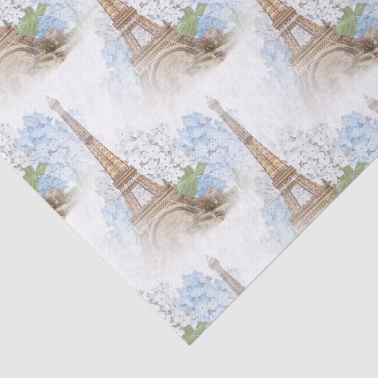 Whitepaper over Paris Blue Hydrangea Tissuepapier (Detail)