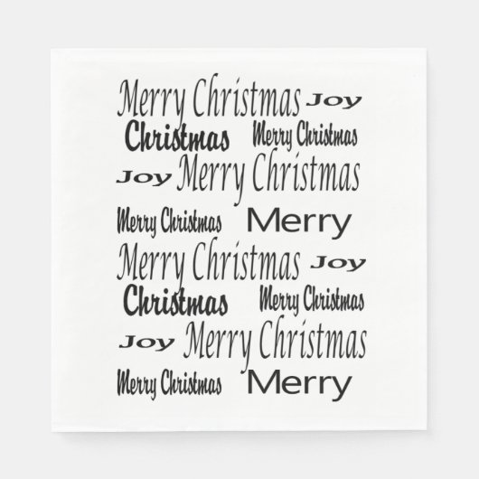 Whitepaper over prettige kerst, Napkins Servet (Voorkant)