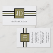 Whitepaper over Residential Realtor Broker Monogra Visitekaartje (Voorkant / Achterkant)