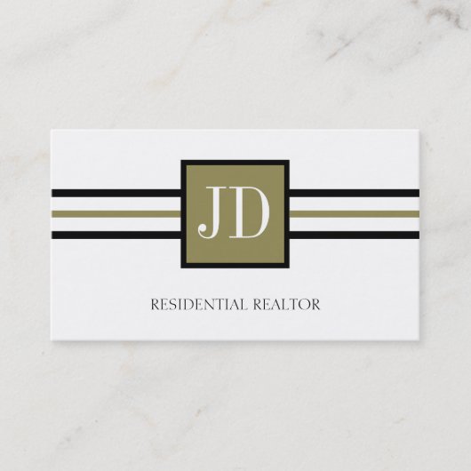 Whitepaper over Residential Realtor Broker Monogra Visitekaartje (Voorkant)