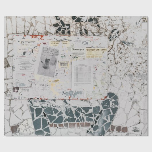 Whitepraperpapier op witte en grijze betonwal cadeaupapier (Vlak)