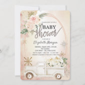 WhitePumpkin Truck, Rozen, Snowflakes Baby shower Kaart (Voorkant)
