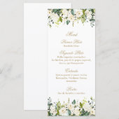 Whiterose boeket menu (Voorkant / Achterkant)