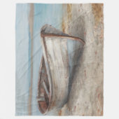 Whitespoed Boat op de kust Fleece Deken (Voorkant)