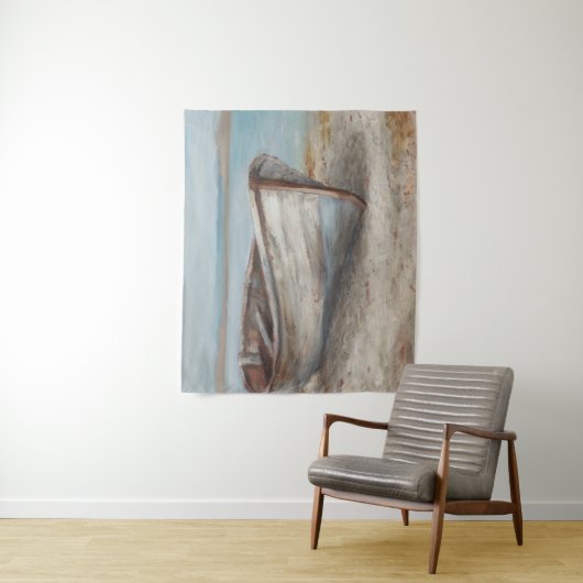 Whitespoed Boat op de kust Wandkleed (In situ)