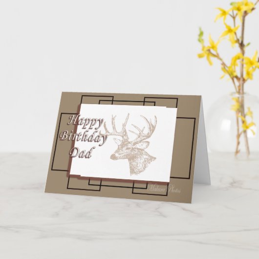 Whitetail Bday for Dad Kaart (Gele Bloem)