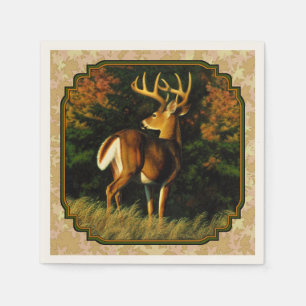 Whitetail Buck Autumn Leaves Servetten