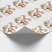 Whitetail Buck Bos Kerstbessen Cadeaupapier (Hoek)