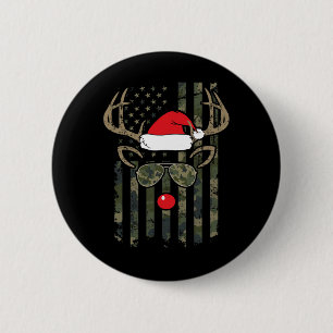 Whitetail Buck Bow Hunter Camo Funny Deer Hunting Ronde Button 5,7 Cm