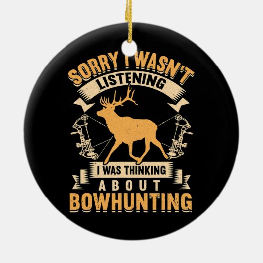 Whitetail Buck Bowhunting Deer Hunter Keramisch Ornament (Achterkant)