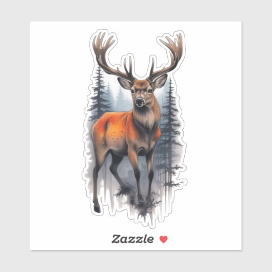 Whitetail Buck Custom-Cut Vinyl Sticker (Vel)