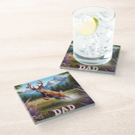 Whitetail Buck Deer Dad Glazen Onderzetter