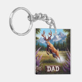 Whitetail Buck Deer Dad Sleutelhanger (Voorkant Links)