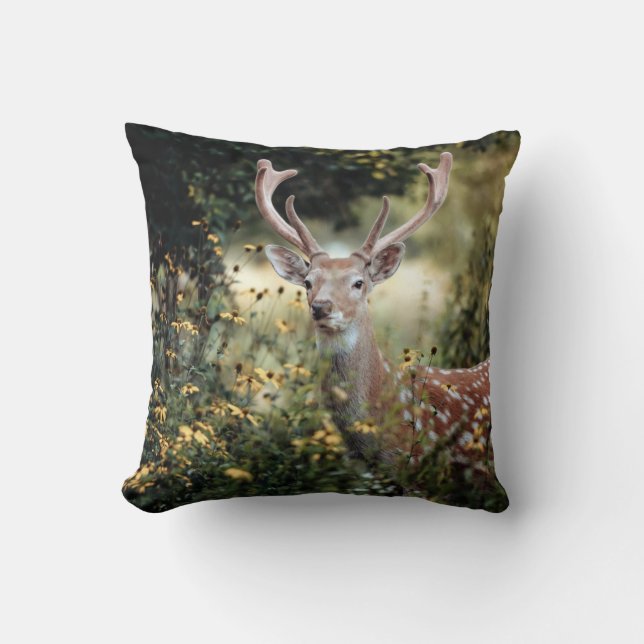 Whitetail Buck Deer geweldige jagen Kussen (Voorkant)