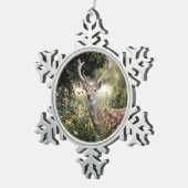 Whitetail Buck Deer geweldige jagen Tin Sneeuwvlok Ornament (Rechts)