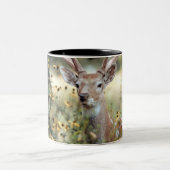 Whitetail Buck Deer geweldige jagen Tweekleurige Koffiemok (Center)