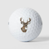 Whitetail Buck Deer Head Golfballen (Voorkant)