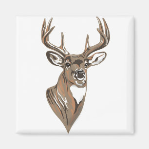 Whitetail Buck Deer Head Magneet