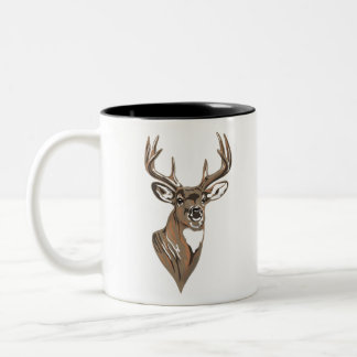 Whitetail Buck Deer Head Tweekleurige Koffiemok