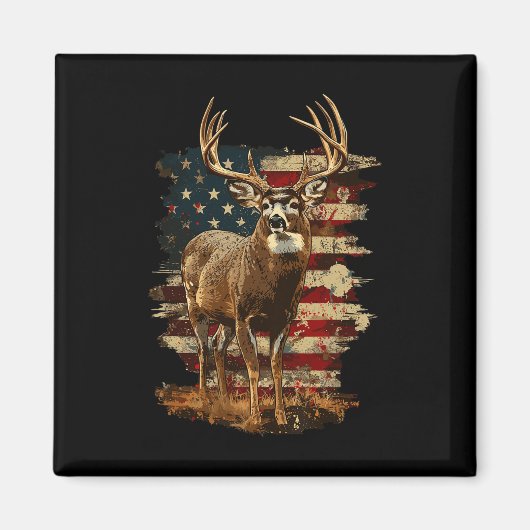Whitetail Buck Deer Hunting 4th of July Verenigde  Magneet (Voorkant)