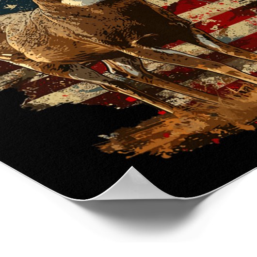 Whitetail Buck Deer Hunting 4th of July Verenigde  Poster (Hoek)