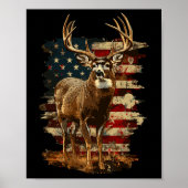 Whitetail Buck Deer Hunting 4th of July Verenigde  Poster (Voorkant)