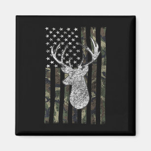 Whitetail Buck Deer Hunting American Camouflage US Magneet