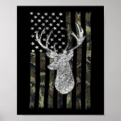 Whitetail Buck Deer Hunting American Camouflage US Poster (Voorkant)