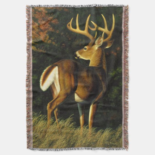 Whitetail Buck Deer Hunting Deken (Voorkant Verticaal)