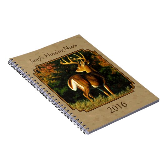 Whitetail Buck Deer Hunting Tan Notitieboek (Rechterzijde)