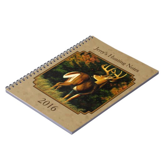 Whitetail Buck Deer Hunting Tan Notitieboek (Linkerzijde)