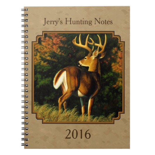 Whitetail Buck Deer Hunting Tan Notitieboek (Voorkant)