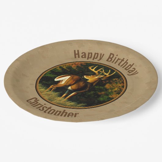 Whitetail Buck Deer Hunting Tan Papieren Bordje (Gekanteld)