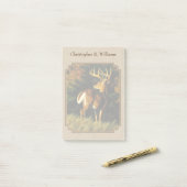 Whitetail Buck Deer Hunting Tan Post-it® Notes (Op bureau)