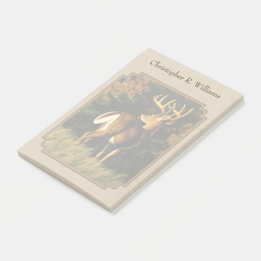 Whitetail Buck Deer Hunting Tan Post-it® Notes (Schuin)