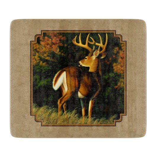 Whitetail Buck Deer Hunting Tan Snijplank (Voorkant)