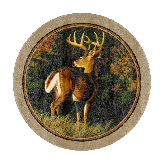 Whitetail Buck Deer Hunting Tan Snijplank (Voorkant)