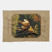 Whitetail Buck Deer Hunting Tan Theedoek (Horizontaal)