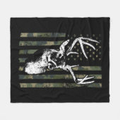 Whitetail Buck Deer Hunting USA Camouflage America Fleece Deken (Voorkant (Horizontaal))