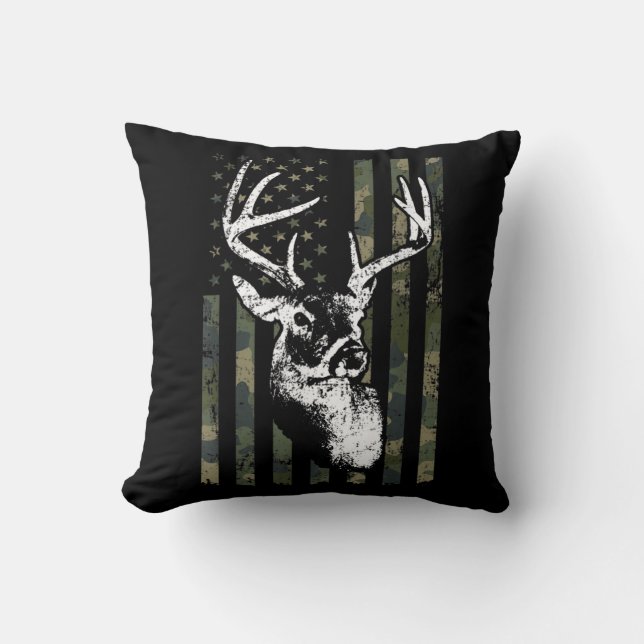 Whitetail Buck Deer Hunting USA Camouflage America Kussen (Voorkant)