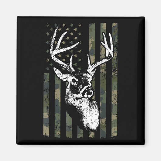 Whitetail Buck Deer Hunting USA Camouflage America Magneet (Voorkant)
