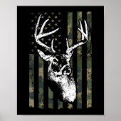 Whitetail Buck Deer Hunting USA Camouflage America Poster (Voorkant)