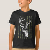 Whitetail Buck Deer Hunting USA Camouflage America T-shirt (Voorkant)