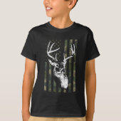 Whitetail Buck Deer Hunting USA Camouflage America T-shirt (Voorkant)