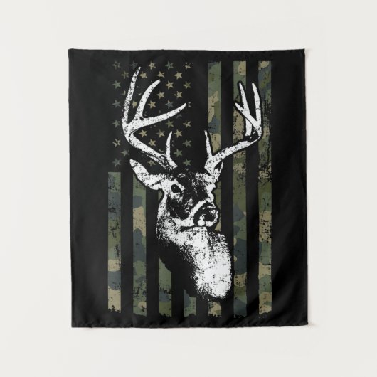 Whitetail Buck Deer Hunting USA Camouflage America Wandkleed (Voorkant)